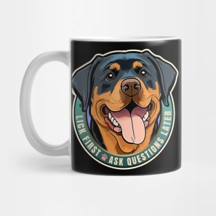 Lick First! Rottweiler Dog Design Mug